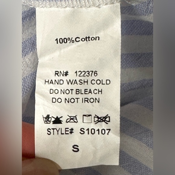 Mustard Seed Women's Off-Shoulder Swim Coverup or Tunic  Light Blue White Stripe - Picture 6 of 6